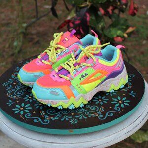 FILA Oakmont TR Kids Neon Multi-Color Sneakers size 1